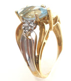 Blue Topaz & Diamond Ring 10K Gold Size 5 - The Jewelry Lady's Store