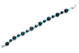 Blue & Black Lampwork Glass Bead Bracelet 925 - The Jewelry Lady's Store