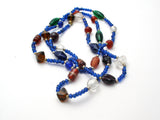 Blue Murano Glass Bead Necklace 44" - The Jewelry Lady's Store