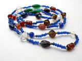 Blue Murano Glass Bead Necklace 44" - The Jewelry Lady's Store