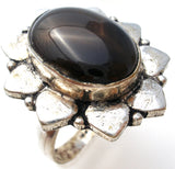 Brown Banded Agate 925 Ring Size 9 - The Jewelry Lady's Store