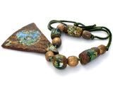 Brown Ceramic Enamel Bead Pendant Necklace - The Jewelry Lady's Store