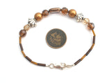 Brown Pearl & Crystal Bracelet Set 925 - The Jewelry Lady's Store