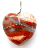 Brown & Gray Heart Agate Pendant - The Jewelry Lady's Store