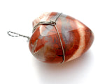 Brown & Gray Heart Agate Pendant - The Jewelry Lady's Store