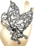 Butterfly Brooch Pin with Clear Rhinestones Vintage - The Jewelry Lady's Store