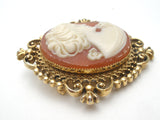 Cameo Perfume Locket Brooch Pin Vintage Avon - The Jewelry Lady's Store