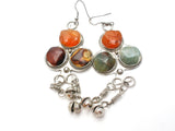 Carnelian Jasper & Aventurine Earrings - The Jewelry Lady's Store