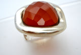 Carnelian Statement Ring Sterling Silver Size 5.5 - The Jewelry Lady's Store