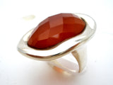 Carnelian Statement Ring Sterling Silver Size 5.5 - The Jewelry Lady's Store