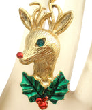 Christmas Reindeer Brooch Pin by Gerry's - The Jewelry Lady's Store