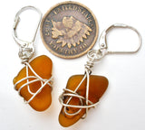 Citrine Wrapped Sterling Silver Earrings - The Jewelry Lady's Store