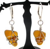 Citrine Wrapped Sterling Silver Earrings - The Jewelry Lady's Store
