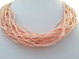 Crocheted Pink Bead Torsade Necklace Vintage - The Jewelry Lady's Store