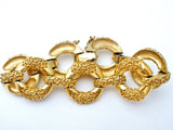 Crown Trifari Gold Tone Link Bracelet 7" Vintage - The Jewelry Lady's Store