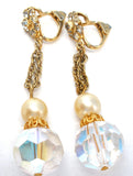 Dangle Crystal Bead & Rhinestone Earrings Vintage - The Jewelry Lady's Store