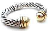 David Yurman Cable Classic Cuff Bracelet 14K Gold - The Jewelry Lady's Store