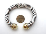 David Yurman Cable Classic Cuff Bracelet 14K Gold - The Jewelry Lady's Store