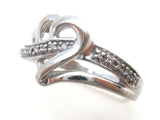 Diamond Heart Ring Sterling Silver Size 7 - The Jewelry Lady's Store