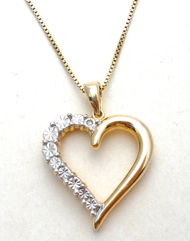 Diamond Necklace 18" Gold Over Sterling Silver