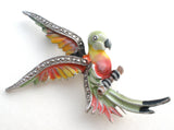 Enamel Bird in Flight Bird Brooch Pin Vintage - The Jewelry Lady's Store