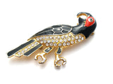 Enamel & Rhinestone Parrot Brooch Pin Vintage - The Jewelry Lady's Store