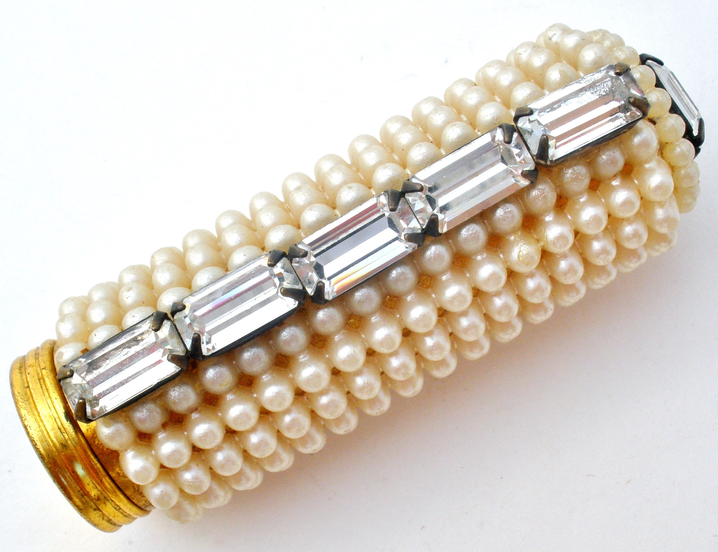 Faux Pearl & Rhinestone Lipstick Holder Vintage – The Jewelry Lady's Store