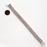 Garnet Tennis Bracelet 3 Row Sterling Silver - The Jewelry Lady's Store