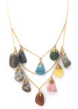 Gemstone Nugget Festoon Necklace Vintage - The Jewelry Lady's Store
