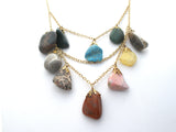 Gemstone Nugget Festoon Necklace Vintage - The Jewelry Lady's Store