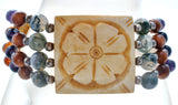 Vintage Gemstone Bead & Flower Panel Bracelet - The Jewelry Lady's Store