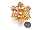 Gold Rhinestone Brooch Pin Vintage - The Jewelry Lady's Store