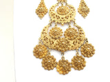 Gold Tone Bib Statement Necklace Vintage - The Jewelry Lady's Store