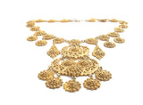 Gold Tone Bib Statement Necklace Vintage - The Jewelry Lady's Store