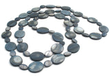 Blue Mother Of Pearl Necklace 60" Jess David - The Jewelry Lady's Store