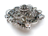Gray & Clear Rhinestone Brooch Pin Vintage - The Jewelry Lady's Store