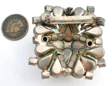 Green Rhinestone Layered Brooch Pin Vintage - The Jewelry Lady's Store