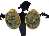 Green Jade Necklace & Earrings Vintage - The Jewelry Lady's Store