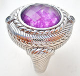 Judith Ripka Amethyst Ring Size 5 - The Jewelry Lady's Store