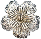 Large Cannetille Flower Sterling Silver Brooch Vintage - The Jewelry Lady's Store