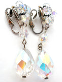 Long Dangle Ab Crystal Earrings Vintage - The Jewelry Lady's Store