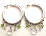 Lori Bonn Hoop Earrings With Gemstones - The Jewelry Lady's Store