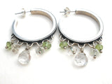 Lori Bonn Hoop Earrings With Gemstones - The Jewelry Lady's Store