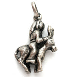 Man Riding A Donkey Charm Pendant Vintage - The Jewelry Lady's Store