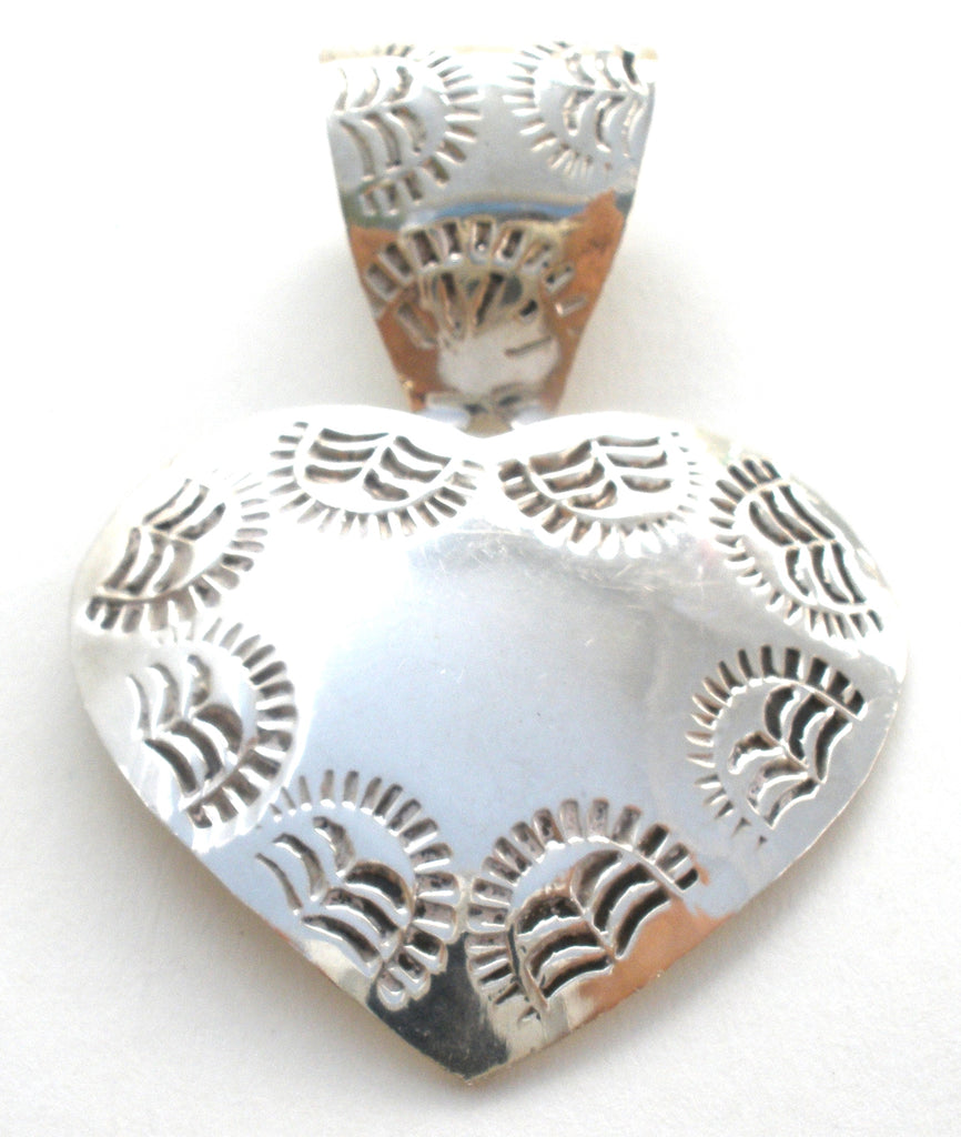 Taxco Sterling Silver Heart Pendant Vintage - The Jewelry Lady's Store