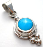 Mexican Turquoise Sterling Slide Pendant - The Jewelry Lady's Store