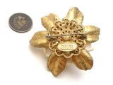 Miriam Haskell Celluoid Rhinestone Rose Brooch Pin - The Jewelry Lady's Store