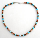 Multi Color Cats Eye Sterling Silver Bead Necklace - The Jewelry Lady's Store