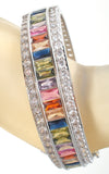 Multi Color Cubic Zirconia Bangle Bracelet - The Jewelry Lady's Store