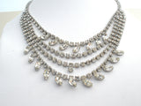 Multi Strand Clear Rhinestone Necklace Vintage - The Jewelry Lady's Store